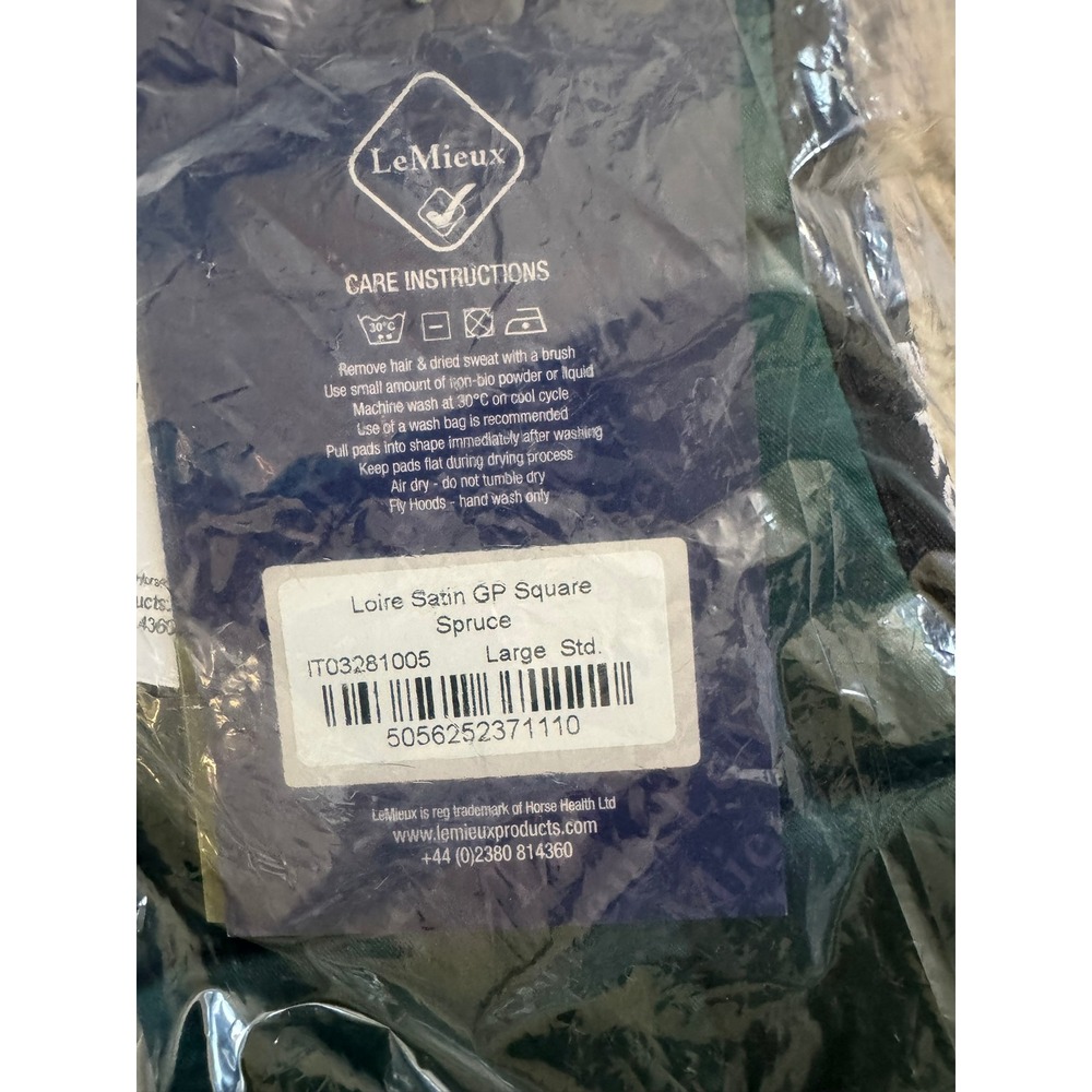 LeMieux Loire Satin GP Square Saddle Pad Spruce Green Large IT03281005 - Picture 3 of 6
